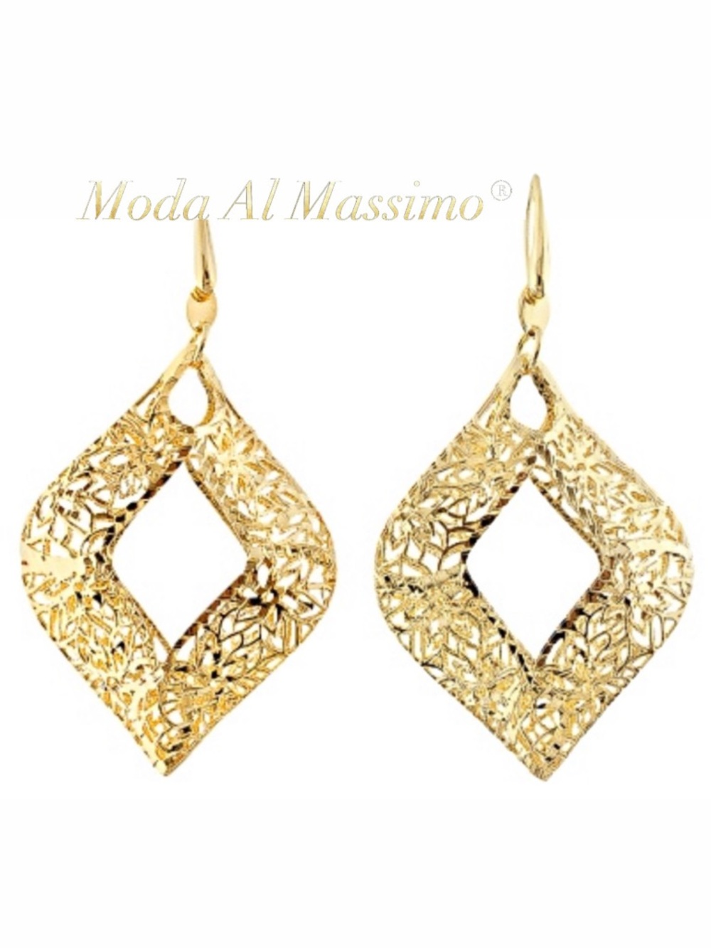 Moda Al Massimo® 18k Yellow Gold Over Bronze Dangle Earrings